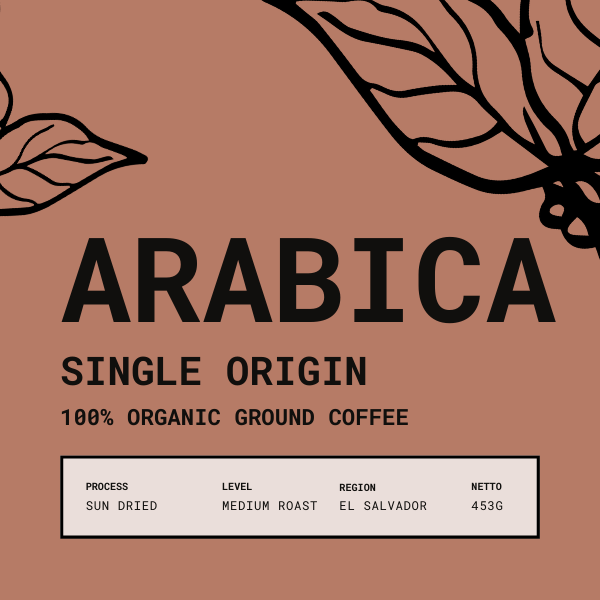100% Organic Ground Coffee El Salvador: 250 g | Dark Roast